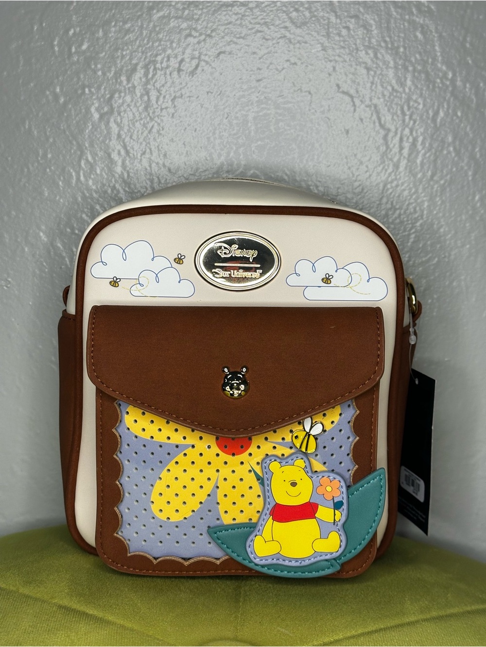 Disney Our Universe Winnie the Pooh Crossbody Pin Display ITA Bag with Bee Pin